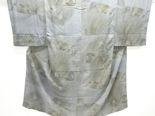 アンティーク　縮緬ライオン模様男物長襦袢